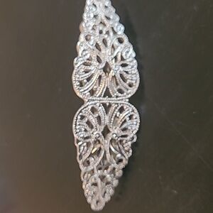 Silver Tone 1928 Style Filigree Barrette